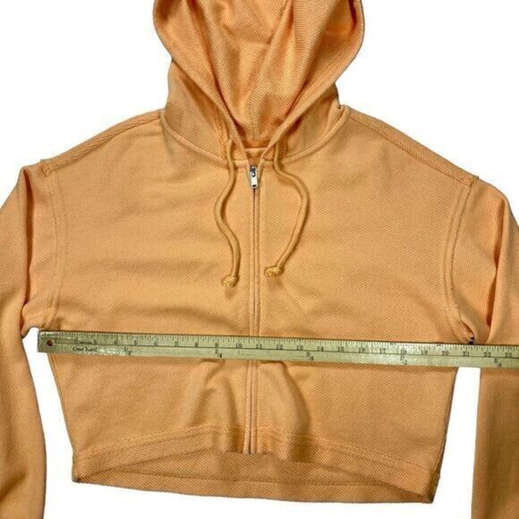 Aerie Cropped Hoodie Sweatshirt Womens XS Beach Party Zip Up Drawstring Coastal - Picture 12 of 16